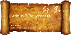 Szénási Zsanett névjegykártya