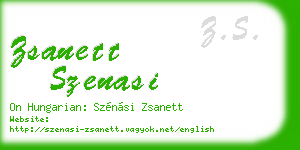 zsanett szenasi business card